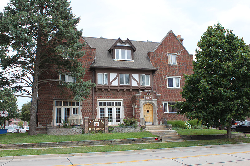 Front view of Sigma Phi Delta Chapter House