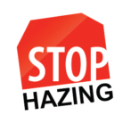 Stop Hazing logo with red stop sign cut off